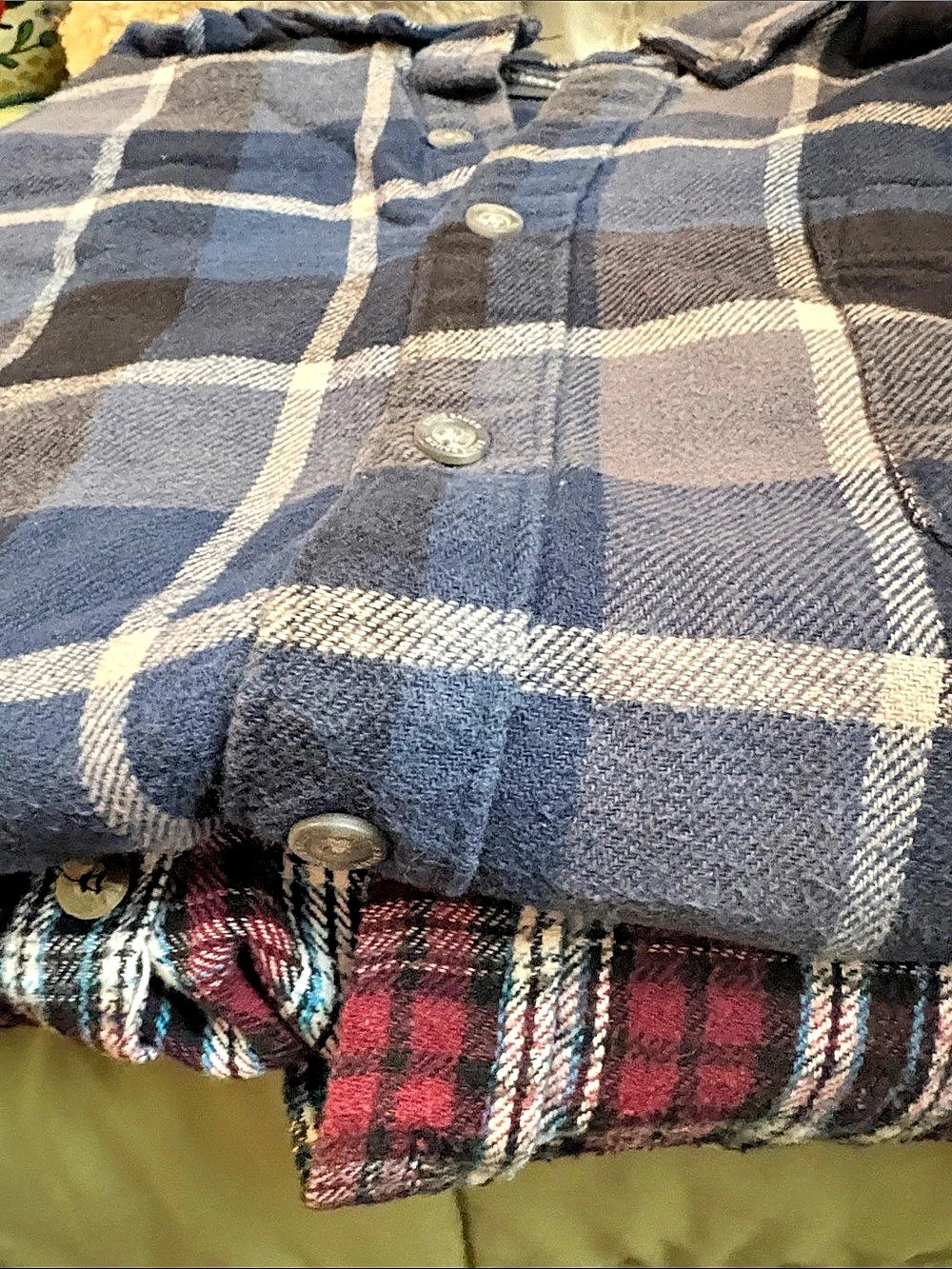 Eddie Bauer Eddie's Favorite Flannel Shirt Blue & Red